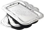 4-Pack Small Silver Serving Trays Set by Zenovlux