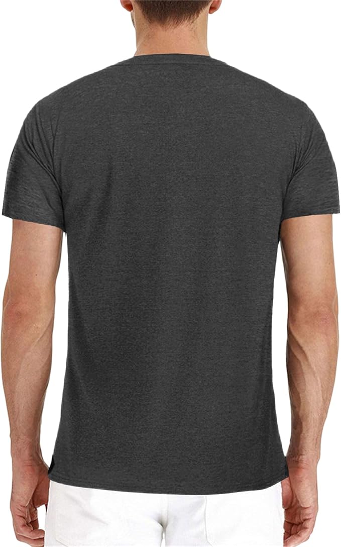 Lexiart Mens Fashion Henley Shirts Long Sleeve Button Cotton T-Shirt with Pocket
