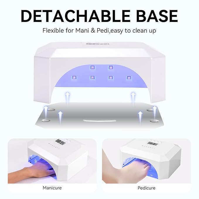 Makartt UV LED Nail Lamp: UV Light for Gel Nails Rechargeable Aurora 36W Gel Lamp with 4 Timers & Auto Sensor Professional Fast Curing Cordless Nail Light for Home Salon Manicure