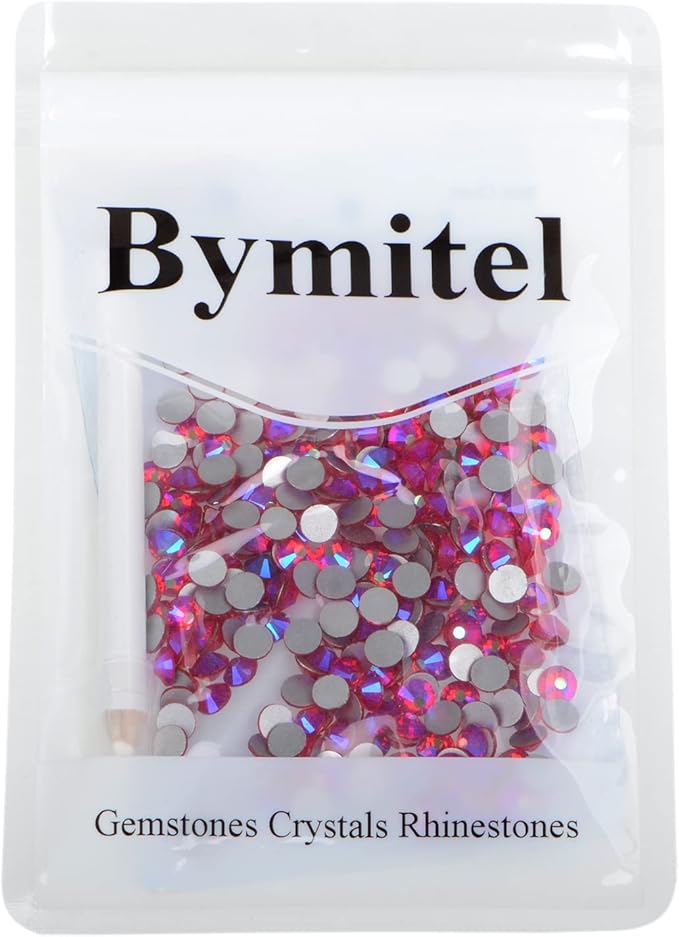 288PCS Art Nail Rhinestones non Hotfix Glue Fix Round Crystals Glass Flatback for DIY Jewelry Making with one Picking Pen (ss30 288pcs, Siam AB)