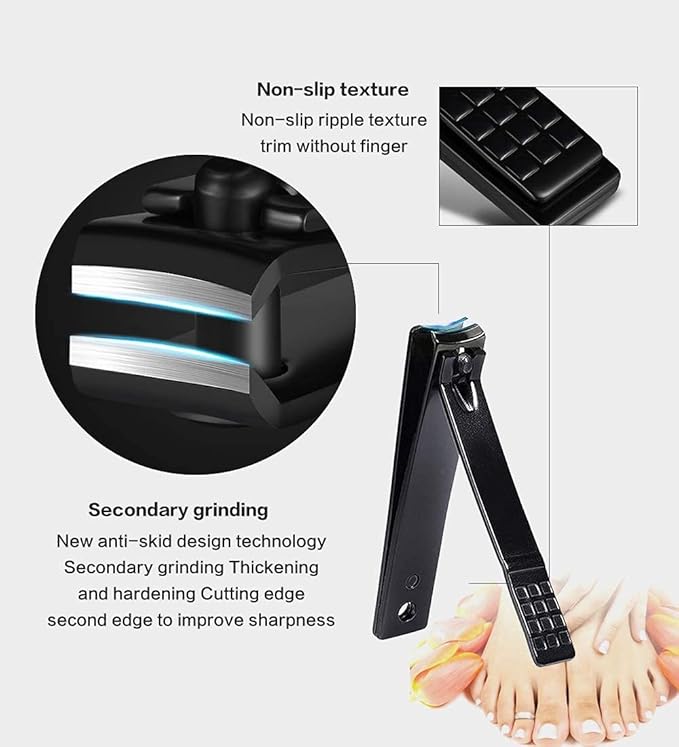 Nail Clippers Sets High Precisio Stainless Steel Nail Cutter Pedicure Kit Nail File Sharp Nail Scissors and Clipper Manicure Kit Fingernails & Toenails with Portable Stylish case (Yellow 15-Pieces)