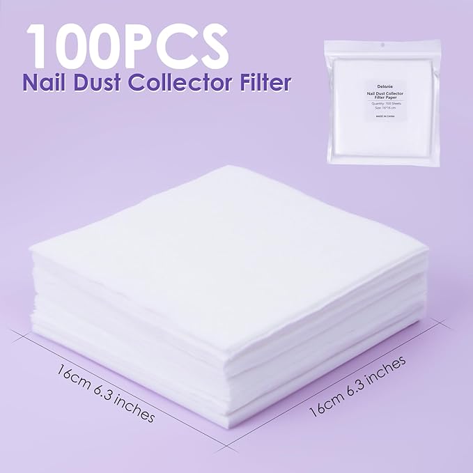 Delanie 100 Pcs Replacement Filter for Delanie Portable Nail Dust Collector