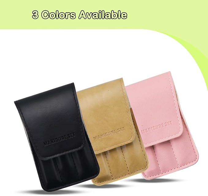 Nail Clippers Set, 6 Pcs Toenail Clippers Stainless Steel Fingernail Clippers Manicure Set with Leather Case, Idea Gift for Men Women Mom Dad Christmas Birthday, Khaki