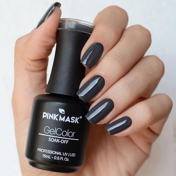 PINK MASK Gel Color Nail Polish Sherlock 15ml / o.5 oz - UV/LED Gel Polish, Non Wipe, Long Lasting, Soak Off Formula