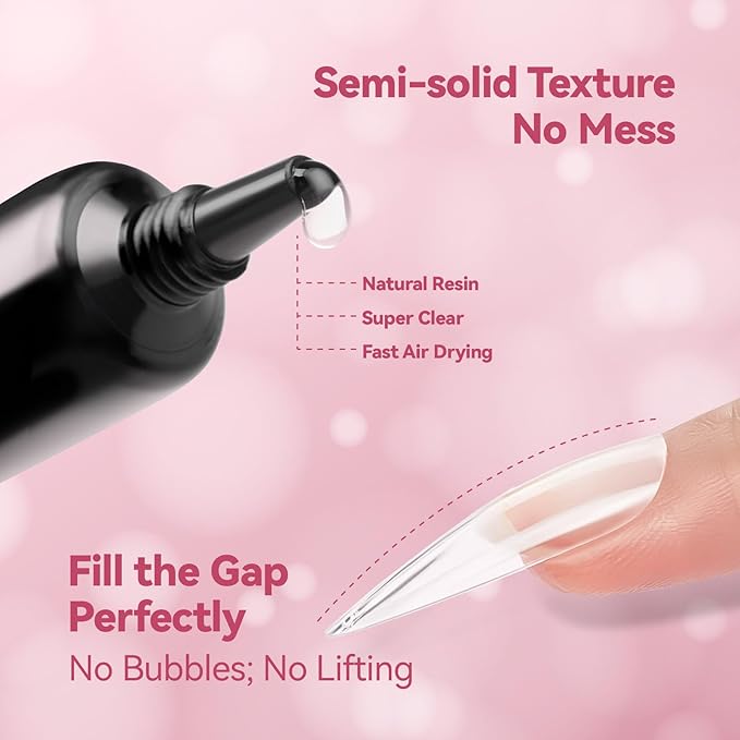 Makartt New Super Strong Nail Glue for Press On Nails: No Uv/Led Lamp Needed, Quick Drying 20s, Long-Lasting Semi Solid Gel Fake Tips Adhesion,Updated Hema-Free Nail Glue DIY Home Salon Manicure 10ml