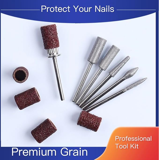 Pack of 2 Sets,Nail Drill bits Set,Premium 3/32''(2.35mm) Nail Bit Nail Art Tools for Professional Acrylic Gel Nails (Standard, 2)