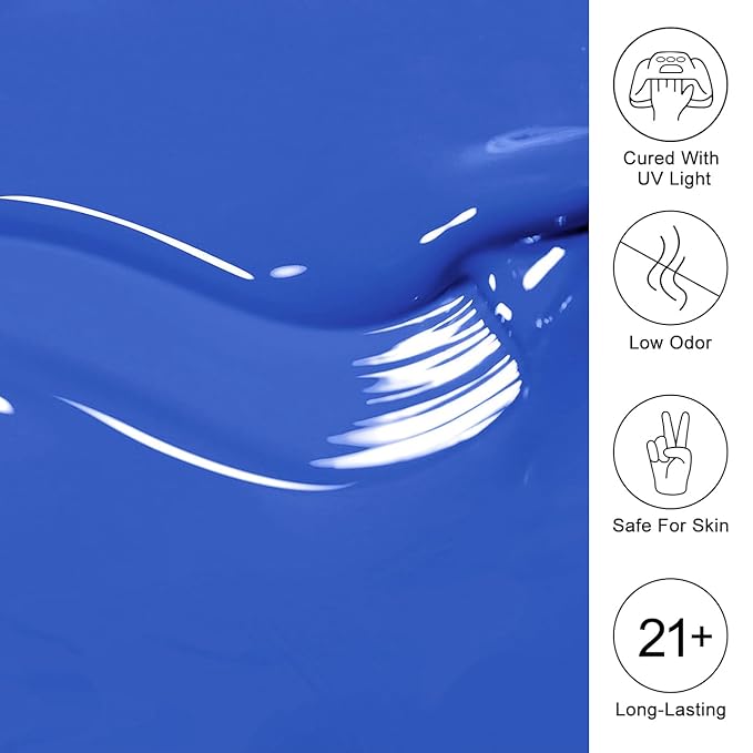 Imtiti Blue Gel Nail Polish, 15ML Misty Blue Gel Polish Autumn Winter Gel Nail Kit