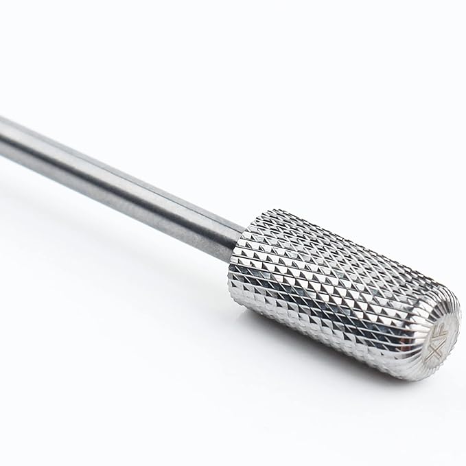QUNZHAO Nail Drill Bits Dust proof bit Tungsten Steel Fast remove Acrylic or Hard Gel 3/32" Shank - Manicure, Nail Art, Drill Machine (Extra Fine - XF, Silver)
