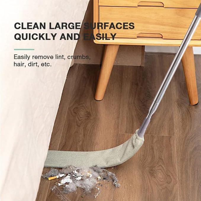 Retractable Gap Dust Cleaner Cleaning Tools with 2 Microfiber Dusting Cloths Long Handle 55inches Washable and Retractable Duster Brush for Cleaning Under Appliances Furniture Couch Fridge