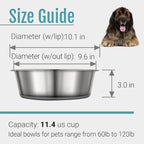Nonslip Stainless Steel Dog Bowls, 11.4 US Cup, Dishwasher safe, Stackable - Image 5
