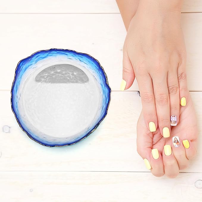 Glass Nail Soaking Bowl, Manicure Hand Soak Bowl, Nail Polish Remover Bowl Manicure Wash Bowls Wash Soaker Glass Supplies，nail Art Tips Bowl for Fingernail Toenail Caring Polish Removal,5.3In