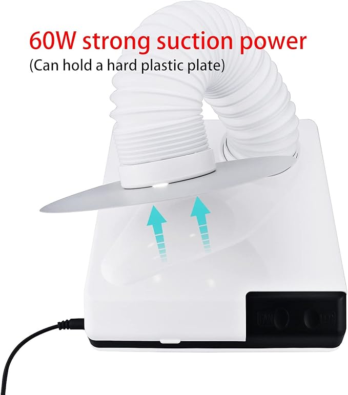 60W Dust Collector Fan Vacuum Cleaner Strong Power Dental Lab Nail Art Manicure Dust Clean Tool