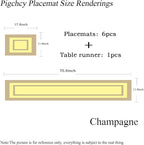 PIGCHCY Placemats with Matching Table Runner, Heat Resistant Vinyl Woven - Image 2