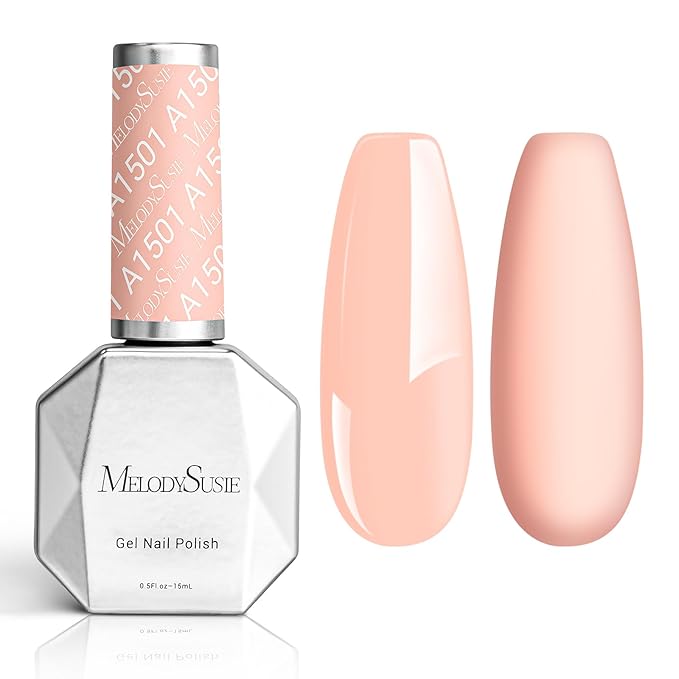 MelodySusie Thick Nude Orange Gel Nail Polish,0.5fl oz Nails Soak Off UV LED Nude Gel Polish Gift for Women Nail Art Manicure Salon DIY Nail Design Decoration at Home-A1501