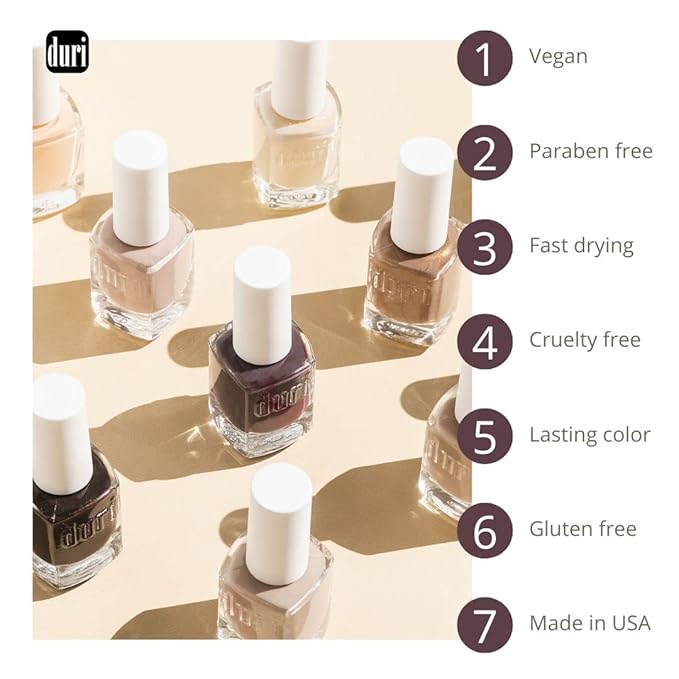 duri Nail Polish, 496 Twist, Purple Plum, Full Coverage, Glossy Finish, Quck Drying, 0.45 Fl Oz