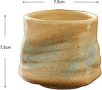 Unique Glaze Coffee Cups Set, Handleless Teacup Retro Coarse Ceramic Mugs - Image 8
