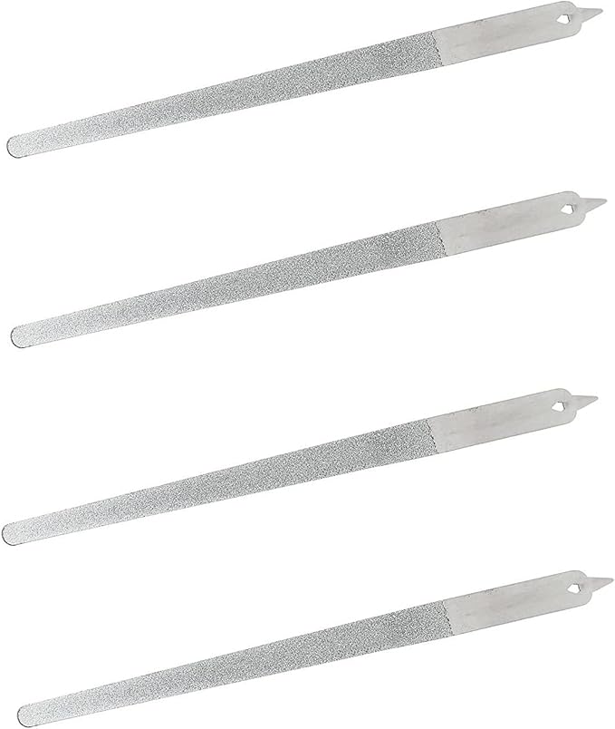 4PC 8 Diamond Dust Nail File - Stainless Steel Nail Dresser Nail Buffering Files - 9 Inch