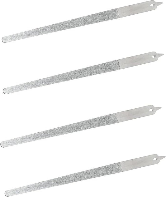4PC 8 Diamond Dust Nail File - Stainless Steel Nail Dresser Nail Buffering Files - 9 Inch