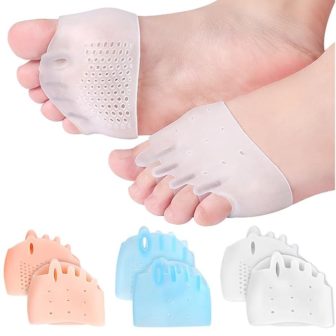 Metatarsal Pads, Silicone Toe Separator,Toe Spacers, Ball of Foot Cushions, Breathable & Soft, For Toe Overlapping Hammertoe Yoga Practice (4 Pcs)