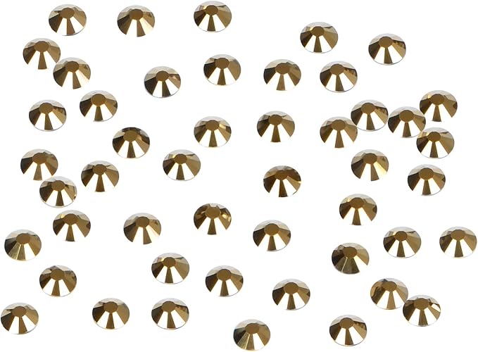 2880PCS Art Nail Rhinestones Non Hotfix Glue Fix Round Crystals Glass Flatback for DIY Jewelry Making with one Picking Pen (ss3 2880pcs, Aurum)