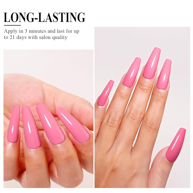 Imtiti Pink Gel Nail Polish: 15ML Baby Pink Autumn Winter Gel Nail Polish, Soak Off LED UV Nail Gel - DIY Nail Art Starter Manicure Salon Kit