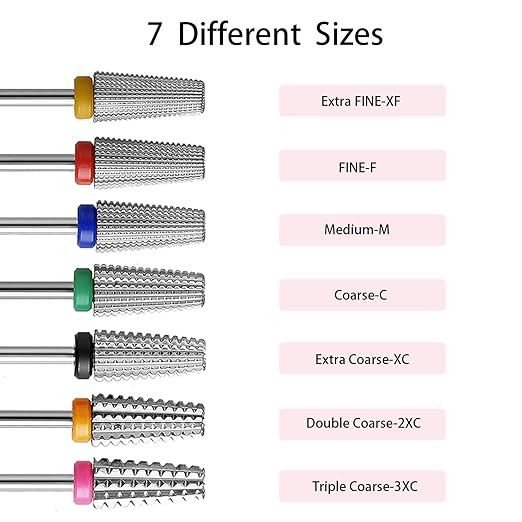 5 in 1 Nail Drill Bits Carbide Rotary Bit,3/32" Shank - Manicure Nail Art, Drill Machine Accessory,Acrylic or Hard Gel Remover (M)
