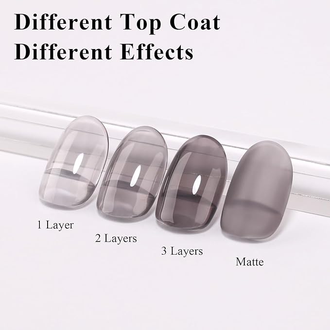 Imtiti Jelly Gel Nail Polish, 1 Pcs 0.5 Fl Oz Black Jelly Gel Polish Soak Off LED U V Nail Gel Polish Sheer Translucent Gel Nail Polish DIY Nail Art Starter Manicure Salon Gel Nail Kit for Women Girls