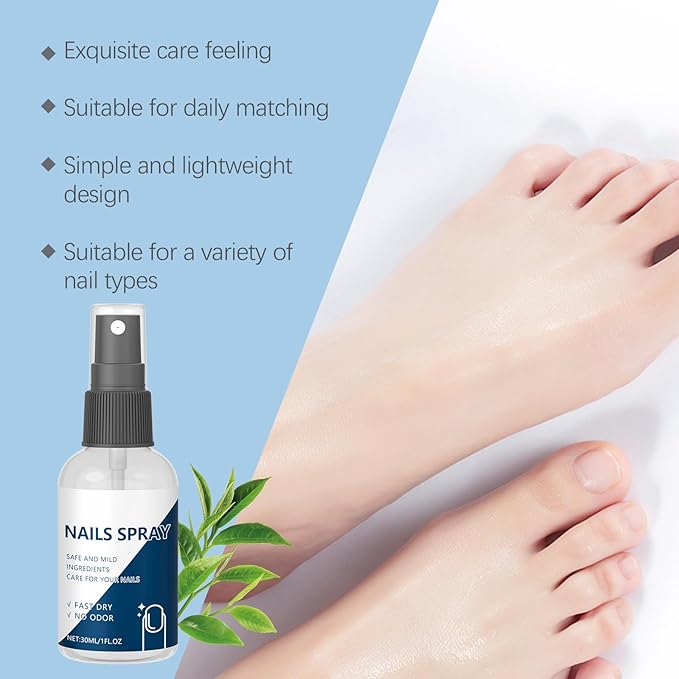 Nails Spray Fast-Drying Nail Care Moisturizer with No Odor Formula for Men & Women, Safe Mild Ingredients, 30ml/1fl oz