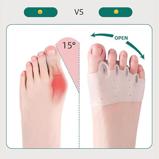 Silicone Toe Separators- Toe Separator for Women, Hallux Valgus Relief - Toe Straightener & Spacer for Women & Men (Multicolored-4PCS)