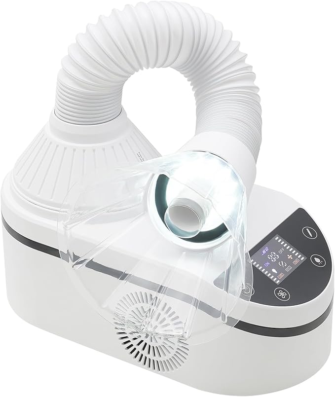 Nail Dust Collector with Reusable Filter,Nail Dust Collector With Reusable Filter, Powerful Vacuum Fan Vent Dust Collector,Dust Hose Cover,Led Spotlight,for Nail Art,Nail Care, and Removing Dead Skin