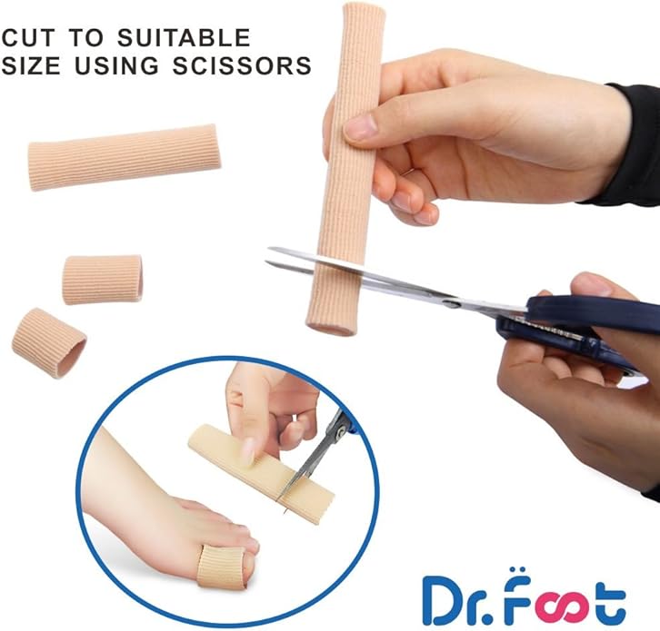 Dr. Foot's Toe Tubes-3 Pcs-Fabric Sleeve Protectors with Gel Lining Pad The Toes to Prevent Corn, Callus & Blister-Bunions Sore Corns Hammertoes Gel Toe Separators Protector