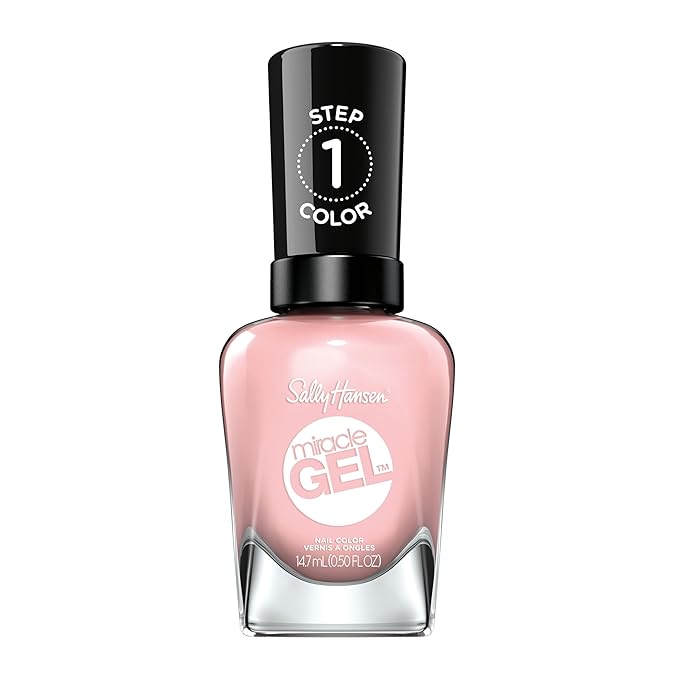 Sally Hansen Miracle Gel Salon Quality Nail Polish | Gel-Like Formula, Two-Step System, No UV Light Needed, Long Lasting | Opaque, Glossy | 238 Regal Rosé | Blush Pink Nail Color