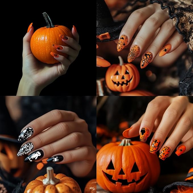 PH PandaHall 5pcs Halloween Nail Stamping Plate, Ghost Witch Nail Stencils Skull Pumpkin Nail Stamps Nail Art Stamping Plate Stainless Steel Print Nail Stencils for Nail Art Design Manicure Salon