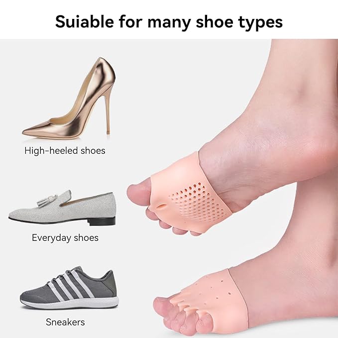 4 Pairs Silicone Toe Separators, 2026 New Bunion Corrector for Women, Ball of Foot Cushions, Toe Separators Breathable and Soft, Corrector, for Foot Alignment & Pain Relief, 4PCS*Transparent