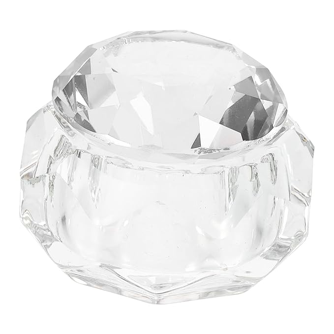 Unique Nail Crystal Glass Cup Nail Art Tool with Lid Manicure Bowl Soaking Bowl Gel Soak off