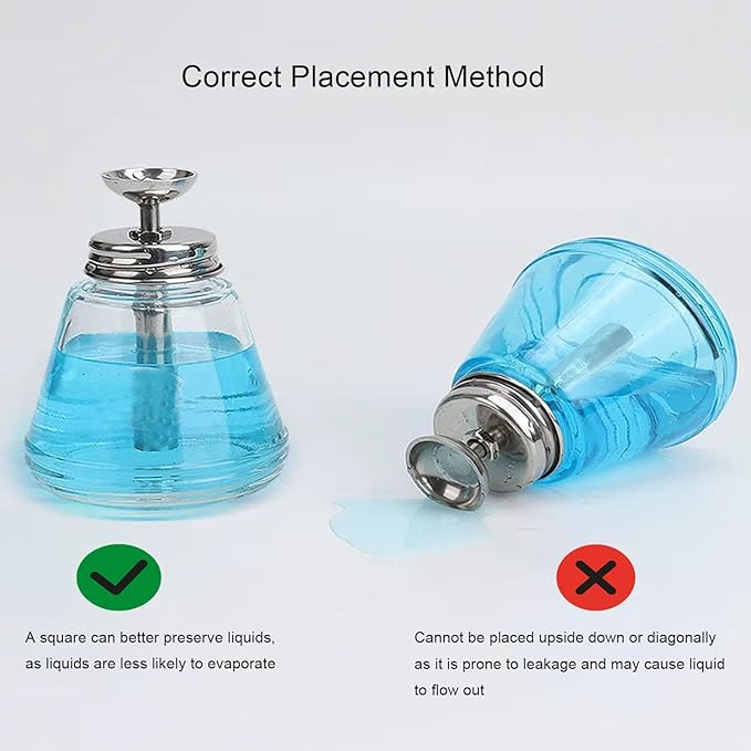 5 Oz/ 150ml Glass Push Down Pump Dispenser Bottle With Cap Push Down Glass Empty Pump Dispenser for Alcohol Makeup Clear Refillable Bottle Hand Pumping Press Container