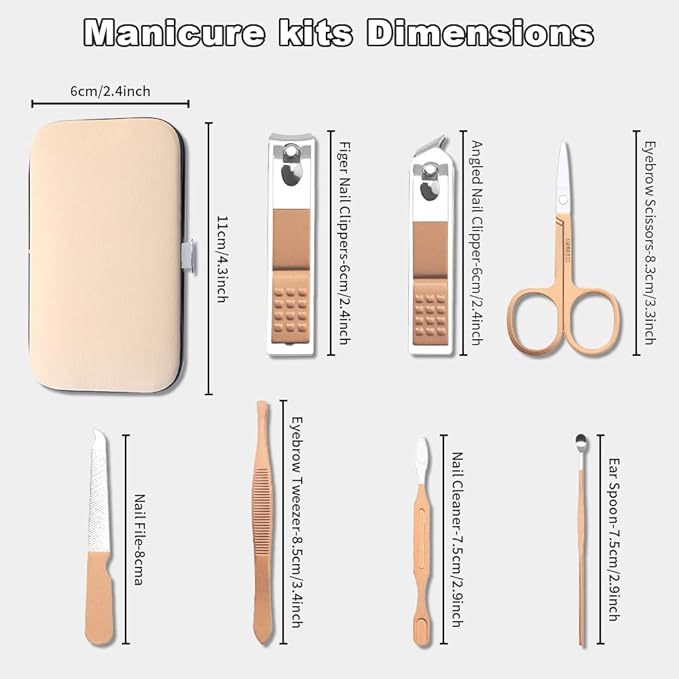 Manicure Kit Christmas Stocking Stuffers for Girls, Manicure Set, Nail Clippers Kit, 7 Pcs Manicure and Pedicure Kit, Pink Nail Care Kit Christmas Gifts for Women Girls Teens Teenagers