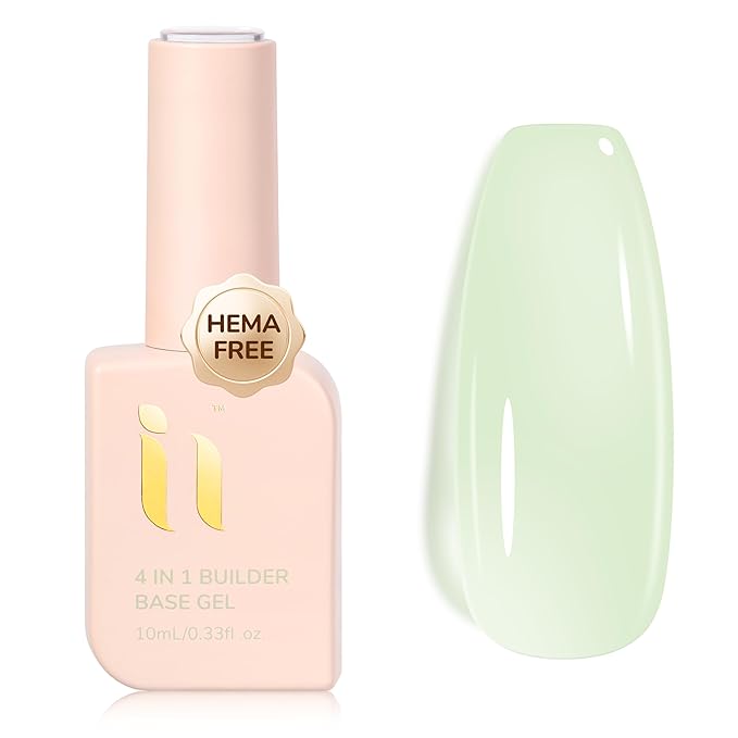 Hema Free Builder Gel for Nails, Soak Off Building Base Gel, TPO-Free Vegan, For Beginner Sensitive Nails, Salon Nail at Home Thickening & Repair