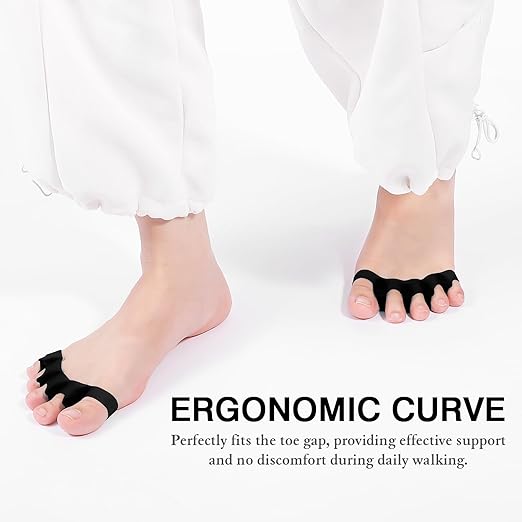 2PCS Toe Spacers for Women and Men, Toe Separators for Pedicure, Bunion Corrector, Hammer Toe Straightener, Plantar Fasciitis, Toe Spreaders for Foot Pain Relief and Foot Health.