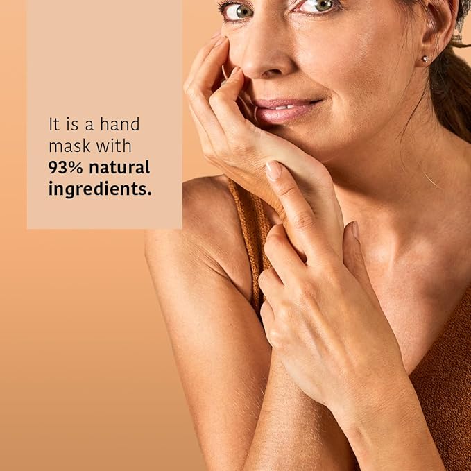 IROHA NATURE Repairing Hand Mask Gloves | 4 Pairs | Peach & Shea Butter | Hydration & Repair for Damaged & Cracked Hands | Vegan & 93% Natural Ingredients