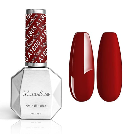 MelodySusie Thick Wine Red Gel Nail Polish,0.5fl oz Nails Soak Off UV LED Dark Red Gel Polish Gift for Women Nail Art Manicure Salon DIY Nail Design Decoration at Home-A1805