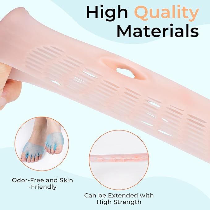 Silicone Toe Separators for Women & Men, 4 Packs Toe Separators Bunion Corrector Cushion, Breathable Soft and Comfortable Gel Foot Cushions, Multiple Colors (4 Pairs)