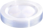 bUCLA 30PCS Clear Plastic Dinner Plates Disposable by BUCLA