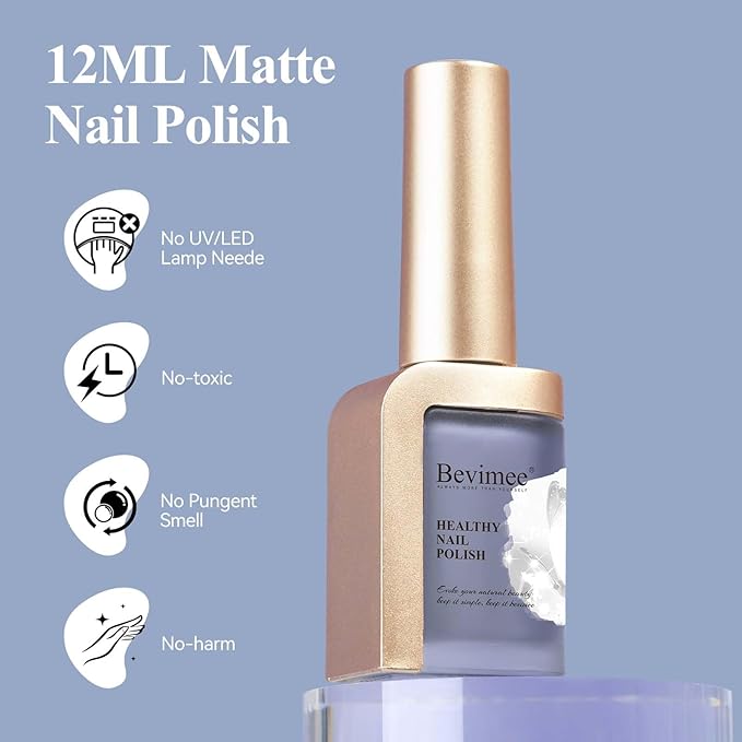 Chrome Nail Polish Metallic Mirror Effect, Air Quick Dry Holographic Nail Lacquer Silver Purple Regular Color for Finger Toe Nail French Manicure Art