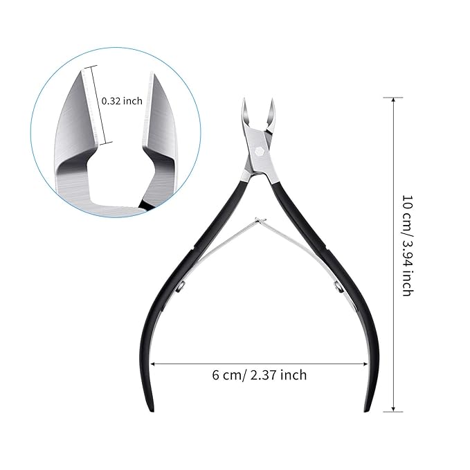Mudder 3 Packs Cuticle Nippers Cutter Tool Stainless Steel Nail Cuticle Trimmer Remover with Pointed Blade Scissors Pedicure Manicure Tool for Fingernails Nails Care and Toenails(Black)