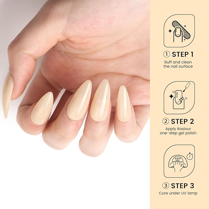 18 ML HEMA and TPO Free Jelly Nude Gel Nail Polish, Pastel Yellow One Step Gel Nail Polish 3-in-1,Translucent Color Soak Off U V Gel for Nail Art Salon & Home DIY Manicures