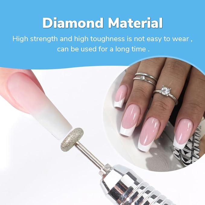 QUNZHAO 2Pcs Diamond Nail Drill Bits Carbide Cuticle Remover Bit for Under Nail Dead Skin Cleaning Cuticle Remove Nail Art Design Manicure(02 set)