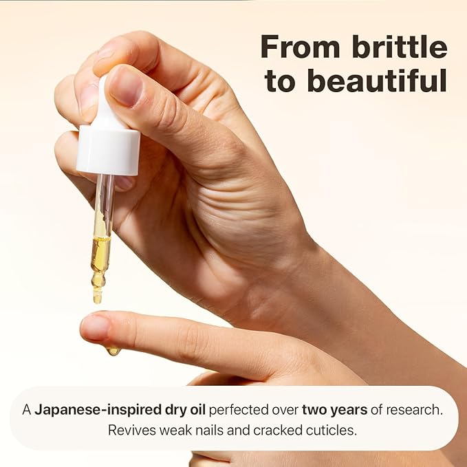 Onsen Secret Nail & Cuticle Repair Oil (2x30ml) - Dry Oil Formula - Japanese Tsubaki, Tea Tree & Jojoba - Strengthens Nails, Repairs Cuticles, Hydrates Skin & Hair - Natural & Vegan