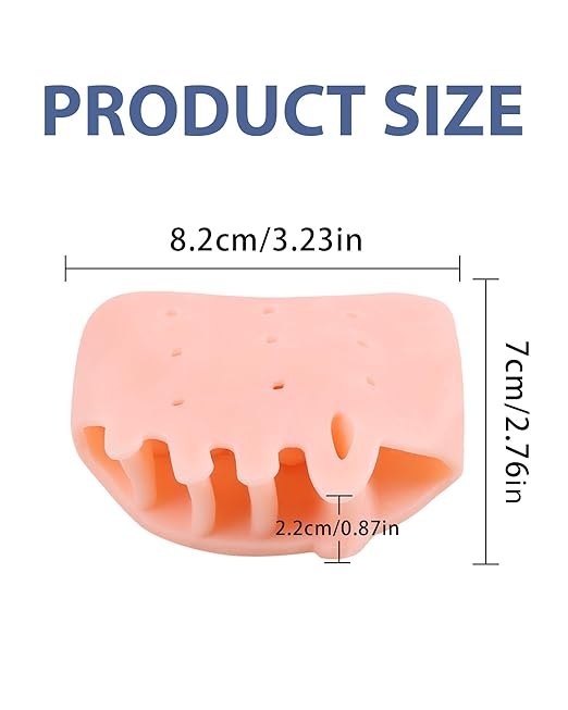 Silicone Toe Separators, Spacers Bunion Corrector for Women Men, Toe Straightener,Breathable Soft and Comfortable Silicone Foot Cushions (4 Pairs)