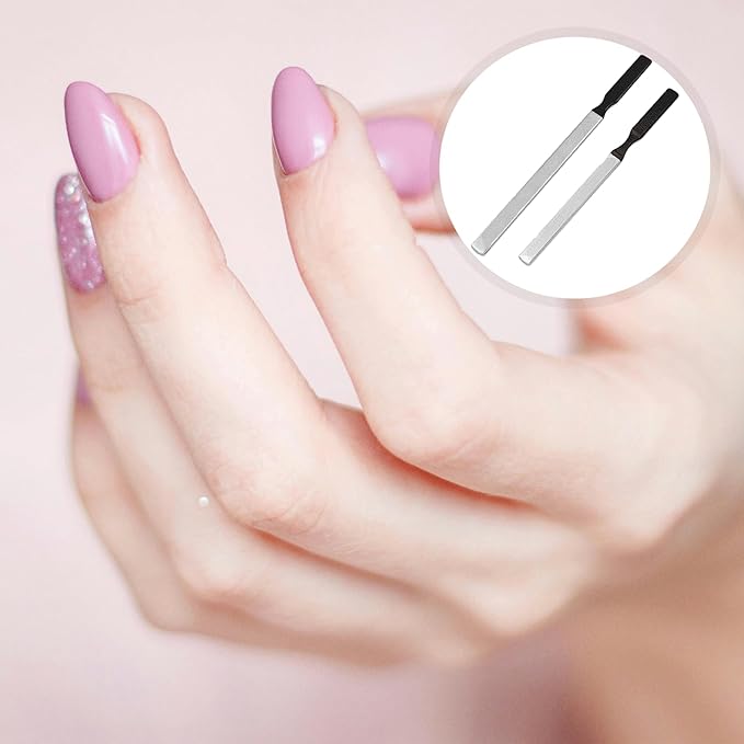 6PCS Metal Toe Nail Files for Thick Nails, Stainless Steel Double Sided Fingernail Toenail Files, Reusable Manicure Files for Women Men
